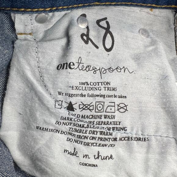 One by One Teaspoon Awesome Baggies Cobain Destroyed Boyfriend Jeans Size 28 - Picture 10 of 16